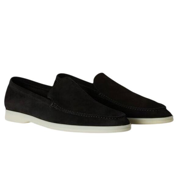 Loro Piana Men’s Black Suede Summer Walk Designer Loafers Size Eur 41/US 8 main image 14
